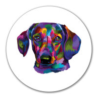 Aufkleber Dackel Colorful 10cm rund