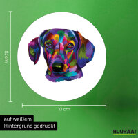 Aufkleber Dackel Colorful 10cm
