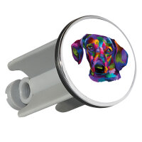 Waschbeckenstöpsel Dackel Colorful 4cm Abflussstopfen