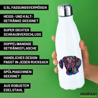 Edelstahl-Trinkflasche Dackel Colorful 500ml Wasserflasche