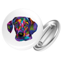 Button Dackel Colorful rund
