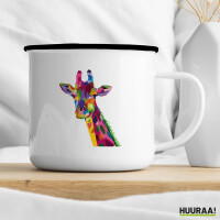 Emaille Tasse Giraffe Colorful 300ml Vintage Emaille Becher