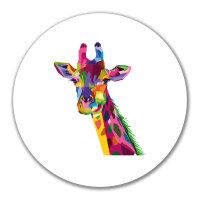 Aufkleber Giraffe Colorful 10cm rund
