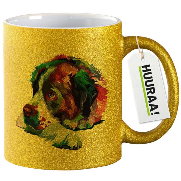 Glitzertasse Bernhardiner Colorful 330ml