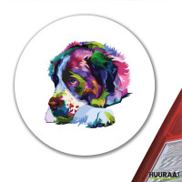 Aufkleber Bernhardiner Colorful 10cm rund