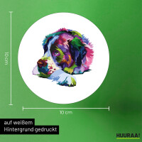 Aufkleber Bernhardiner Colorful 10cm rund