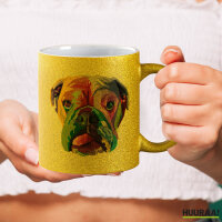 Glitzertasse Englische Bulldogge Colorful 330ml