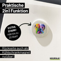 Magnet Englische Bulldogge Colorful 59mm Kühlschrankmagnet