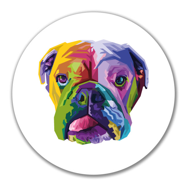 Aufkleber Englische Bulldogge Colorful 10cm
