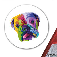 Aufkleber Englische Bulldogge Colorful 10cm rund