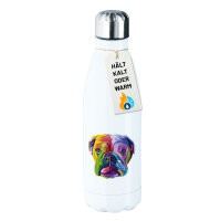 Edelstahl-Trinkflasche Englische Bulldogge Colorful 500ml...