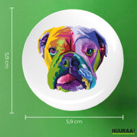 Button Englische Bulldogge Colorful rund