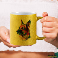 Glitzertasse Deutscher Schäferhund Colorful 330ml