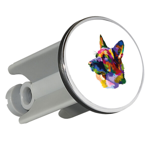 Waschbeckenstöpsel Deutscher Schäferhund Colorful 4cm Abflussstopfen