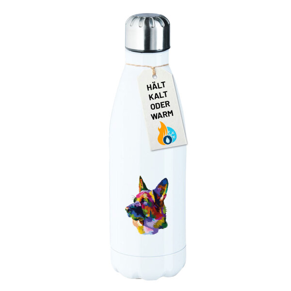 Edelstahl-Trinkflasche Deutscher Schäferhund Colorful 500ml Wasserflasche