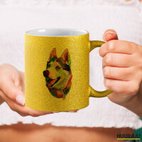 Glitzertasse Husky Colorful 330ml