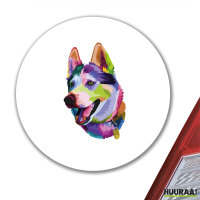 Aufkleber Husky Colorful 10cm