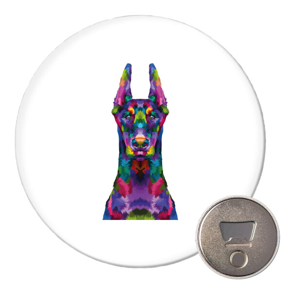 Magnet Doberman Colorful 59mm Kühlschrankmagnet