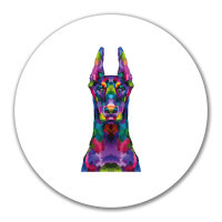 Aufkleber Doberman Colorful 10cm