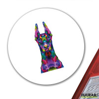 Aufkleber Doberman Colorful 10cm