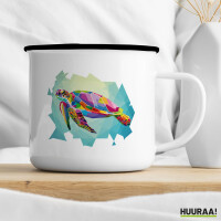 Emaille Tasse Wasserschildkröte Colorful 300ml Vintage Emaille Becher
