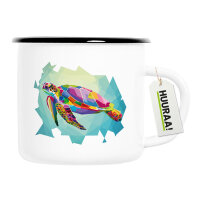 Emaille Tasse Wasserschildkr&ouml;te Colorful 300ml...