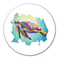 Aufkleber Wasserschildkr&ouml;te Colorful 10cm rund