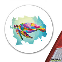 Aufkleber Wasserschildkr&ouml;te Colorful 10cm rund