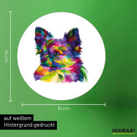 Aufkleber Chihuahua Colorful 10cm