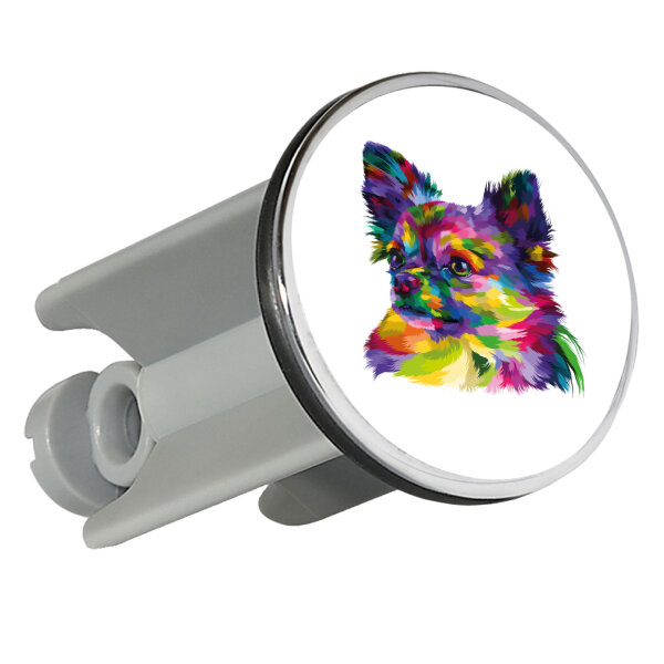 Waschbeckenstöpsel Chihuahua Colorful 4cm Abflussstopfen