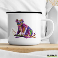 Emaille Tasse Koala Colorful 300ml Vintage Emaille Becher