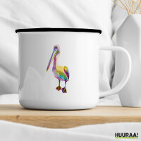 Emaille Tasse Pelikan Colorful 300ml Vintage Emaille Becher