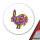 Aufkleber Hase Colorful 10cm rund