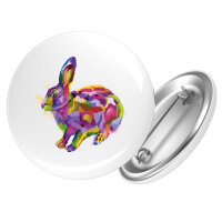Button Hase Colorful rund