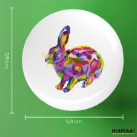Button Hase Colorful rund