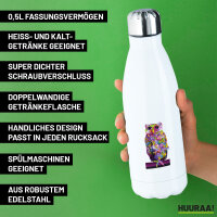 Edelstahl-Trinkflasche Eule Colorful 500ml Wasserflasche