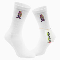 Unisex Socken Eule Colorful Größe 37/46 White Motiv Tennissocken