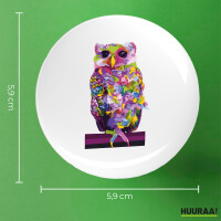 Button Eule Colorful