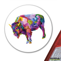 Aufkleber Bison Colorful 10cm