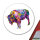 Aufkleber Bison Colorful 10cm rund