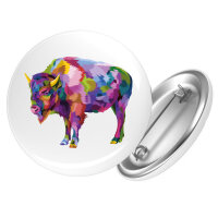 Button Bison Colorful rund