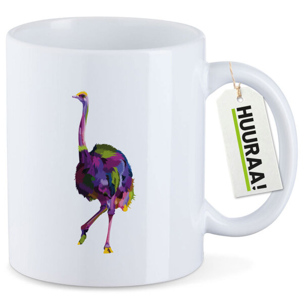 Kaffeetasse Vogel Strauß Colorful 330ml