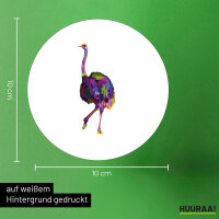 Aufkleber Vogel Strauß Colorful 10cm
