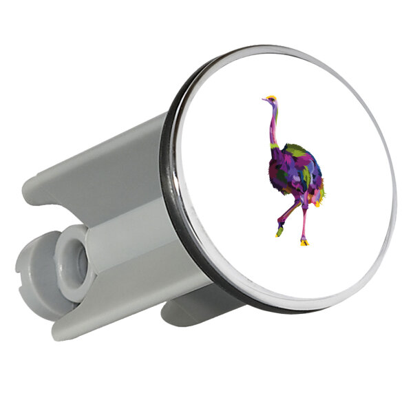 Waschbeckenstöpsel Vogel Strauß Colorful 4cm Abflussstopfen