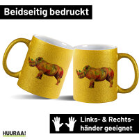 Glitzertasse Nashorn Colorful 330ml