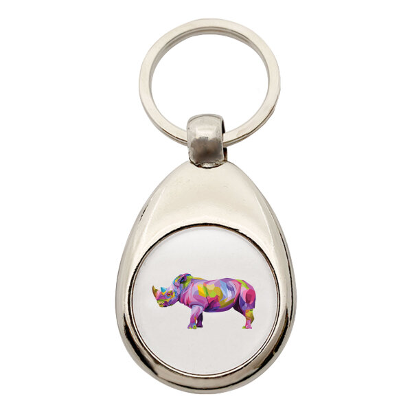 Schlüsselanhänger Nashorn Colorful
