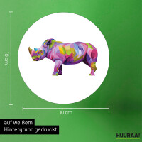 Aufkleber Nashorn Colorful 10cm