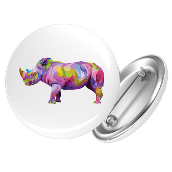 Button Nashorn Colorful rund