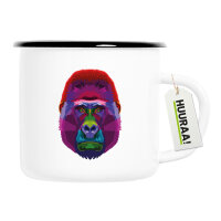 Emaille Tasse Gorilla Colorful 300ml Vintage Emaille Becher