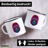 Emaille Tasse Gorilla Colorful 300ml Vintage Emaille Becher